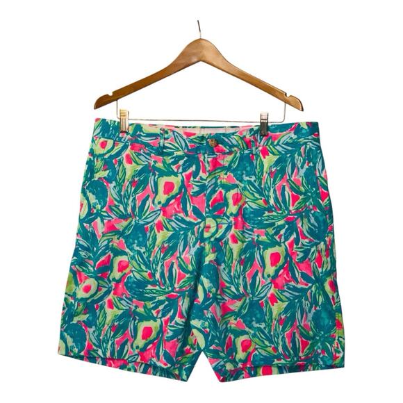 Lilly Pulitzer Mens 36 Beaumont Shorts Pink Sunset Guac and Roll Beach - Picture 5 of 8